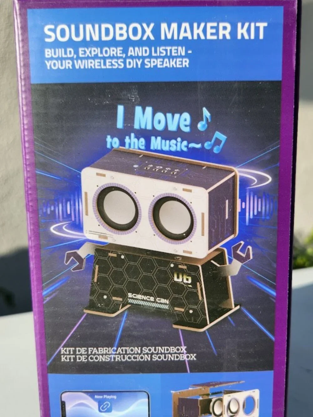 NEW Science STEM Toy DIY Bluetooth Speaker Kit Robot Electronic Set Wooden Puzzl